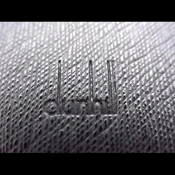 Dunhill Black Leather Wallet with Silver Accent